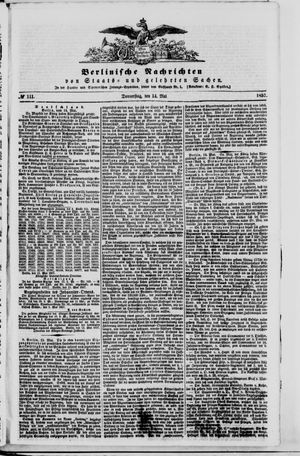 Berlinische Nachrichten von Staats- und gelehrten Sachen vom 14.05.1857