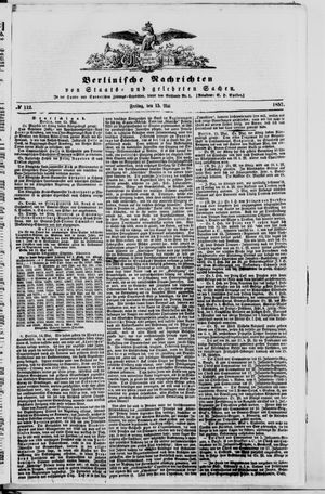 Berlinische Nachrichten von Staats- und gelehrten Sachen vom 15.05.1857