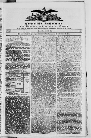Berlinische Nachrichten von Staats- und gelehrten Sachen on May 21, 1857