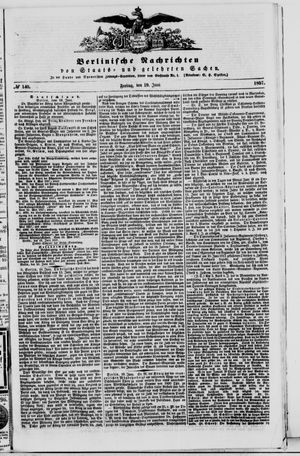 Berlinische Nachrichten von Staats- und gelehrten Sachen vom 19.06.1857