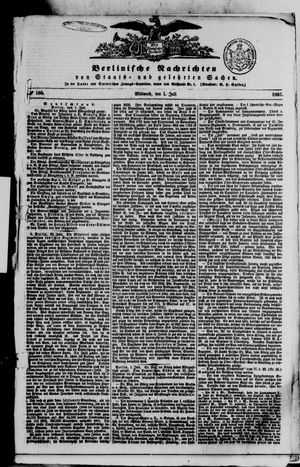 Berlinische Nachrichten von Staats- und gelehrten Sachen on Jul 1, 1857