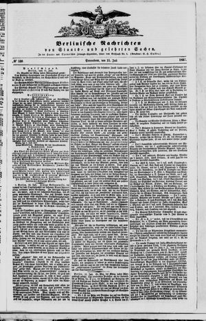 Berlinische Nachrichten von Staats- und gelehrten Sachen vom 11.07.1857