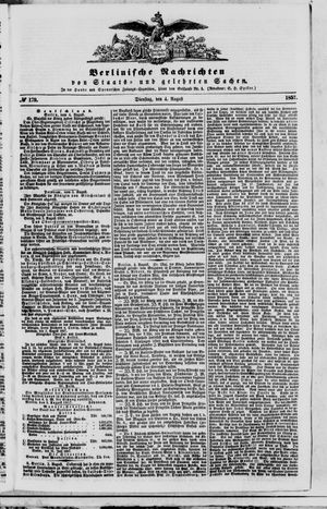 Berlinische Nachrichten von Staats- und gelehrten Sachen vom 04.08.1857