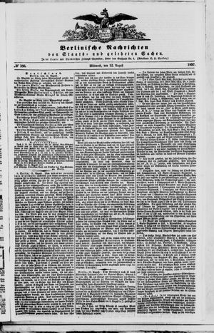 Berlinische Nachrichten von Staats- und gelehrten Sachen on Aug 12, 1857