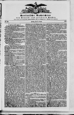 Berlinische Nachrichten von Staats- und gelehrten Sachen on Aug 14, 1857