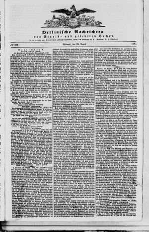 Berlinische Nachrichten von Staats- und gelehrten Sachen on Aug 19, 1857