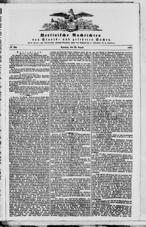 Berlinische Nachrichten von Staats- und gelehrten Sachen on Aug 23, 1857