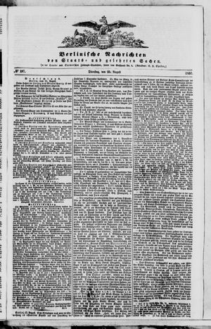 Berlinische Nachrichten von Staats- und gelehrten Sachen vom 25.08.1857