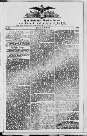 Berlinische Nachrichten von Staats- und gelehrten Sachen vom 26.08.1857