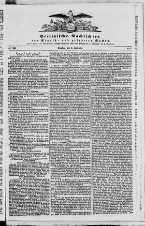 Berlinische Nachrichten von Staats- und gelehrten Sachen vom 08.09.1857