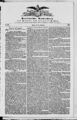 Berlinische Nachrichten von Staats- und gelehrten Sachen vom 11.09.1857