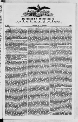 Berlinische Nachrichten von Staats- und gelehrten Sachen vom 17.09.1857
