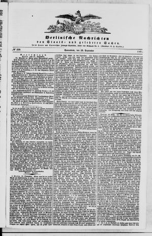 Berlinische Nachrichten von Staats- und gelehrten Sachen vom 19.09.1857
