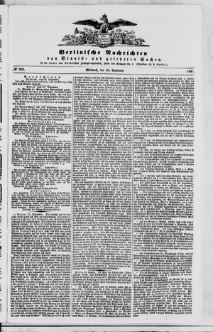 Berlinische Nachrichten von Staats- und gelehrten Sachen vom 23.09.1857