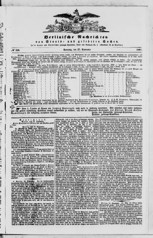 Berlinische Nachrichten von Staats- und gelehrten Sachen vom 27.09.1857