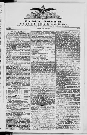 Berlinische Nachrichten von Staats- und gelehrten Sachen vom 06.10.1857