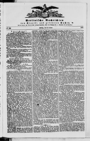 Berlinische Nachrichten von Staats- und gelehrten Sachen vom 09.10.1857