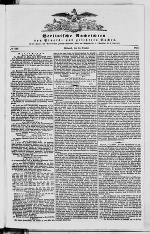 Berlinische Nachrichten von Staats- und gelehrten Sachen vom 14.10.1857
