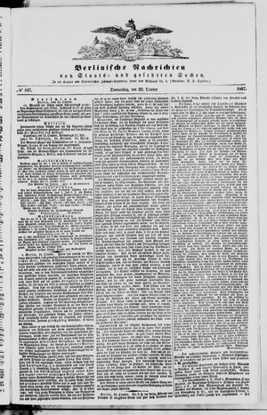 Berlinische Nachrichten von Staats- und gelehrten Sachen vom 22.10.1857