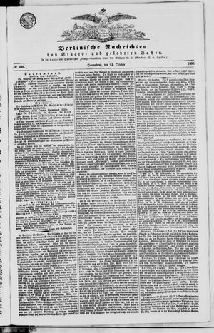 Berlinische Nachrichten von Staats- und gelehrten Sachen vom 24.10.1857