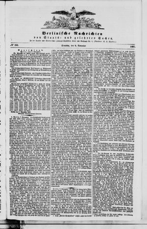 Berlinische Nachrichten von Staats- und gelehrten Sachen vom 08.11.1857