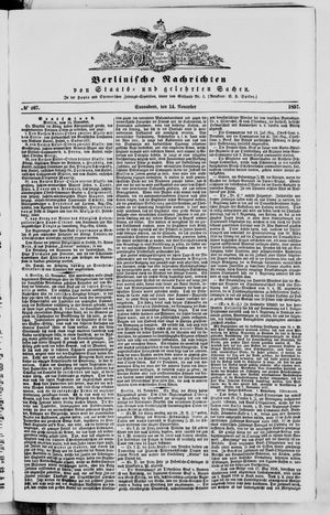 Berlinische Nachrichten von Staats- und gelehrten Sachen vom 14.11.1857