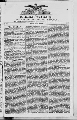 Berlinische Nachrichten von Staats- und gelehrten Sachen vom 15.11.1857