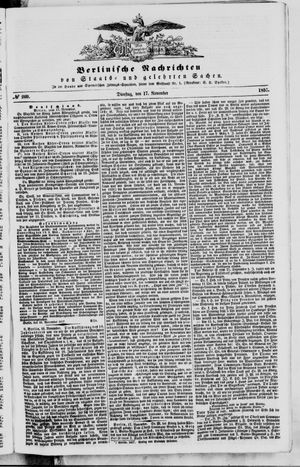 Berlinische Nachrichten von Staats- und gelehrten Sachen vom 17.11.1857