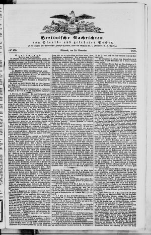 Berlinische Nachrichten von Staats- und gelehrten Sachen vom 18.11.1857