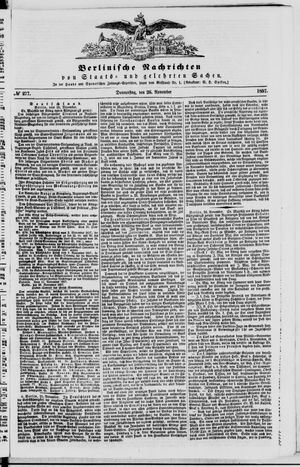 Berlinische Nachrichten von Staats- und gelehrten Sachen vom 26.11.1857