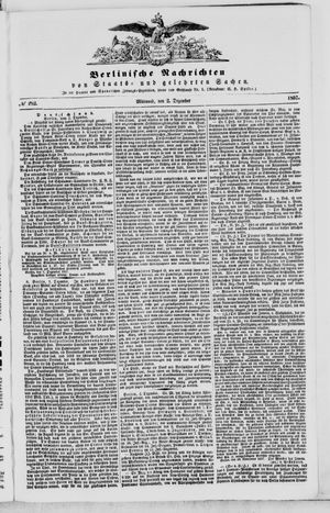 Berlinische Nachrichten von Staats- und gelehrten Sachen vom 02.12.1857
