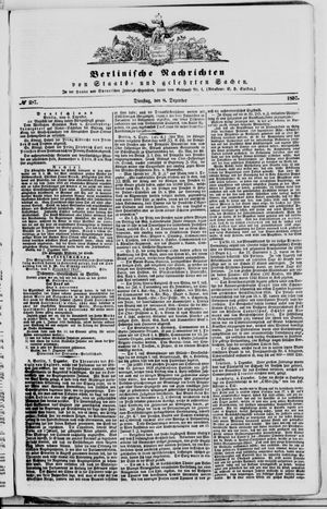 Berlinische Nachrichten von Staats- und gelehrten Sachen vom 08.12.1857