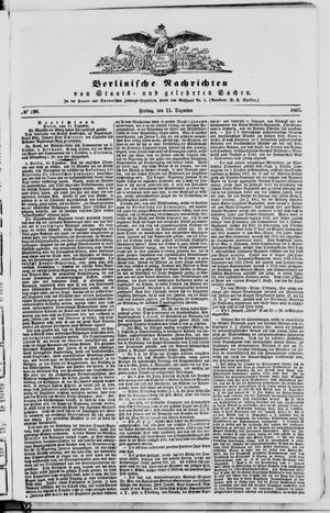 Berlinische Nachrichten von Staats- und gelehrten Sachen vom 11.12.1857