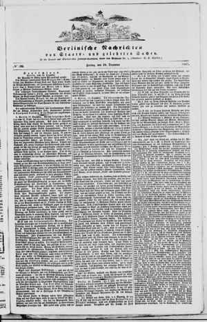 Berlinische Nachrichten von Staats- und gelehrten Sachen vom 18.12.1857