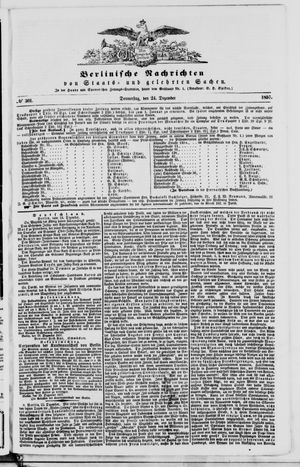 Berlinische Nachrichten von Staats- und gelehrten Sachen vom 24.12.1857