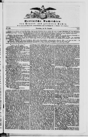 Berlinische Nachrichten von Staats- und gelehrten Sachen vom 31.12.1857