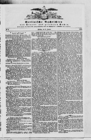 Berlinische Nachrichten von Staats- und gelehrten Sachen vom 08.01.1858