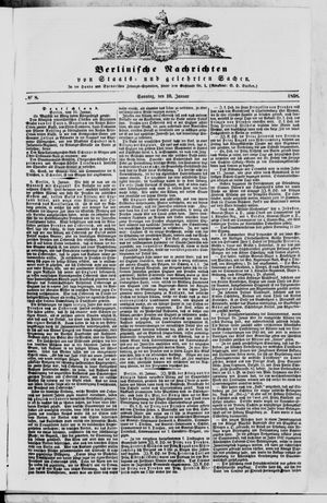 Berlinische Nachrichten von Staats- und gelehrten Sachen vom 10.01.1858