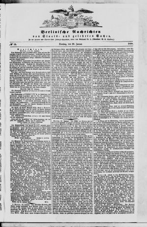 Berlinische Nachrichten von Staats- und gelehrten Sachen vom 19.01.1858