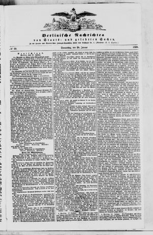 Berlinische Nachrichten von Staats- und gelehrten Sachen vom 28.01.1858