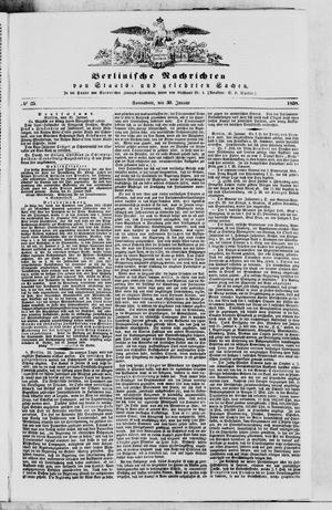 Berlinische Nachrichten von Staats- und gelehrten Sachen vom 30.01.1858
