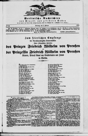 Berlinische Nachrichten von Staats- und gelehrten Sachen vom 07.02.1858