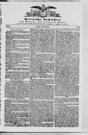 Berlinische Nachrichten von Staats- und gelehrten Sachen on Feb 12, 1858