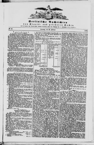 Berlinische Nachrichten von Staats- und gelehrten Sachen vom 21.02.1858