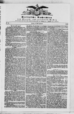 Berlinische Nachrichten von Staats- und gelehrten Sachen on Feb 26, 1858