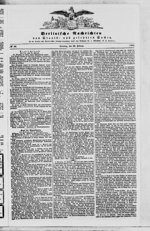 Berlinische Nachrichten von Staats- und gelehrten Sachen vom 28.02.1858