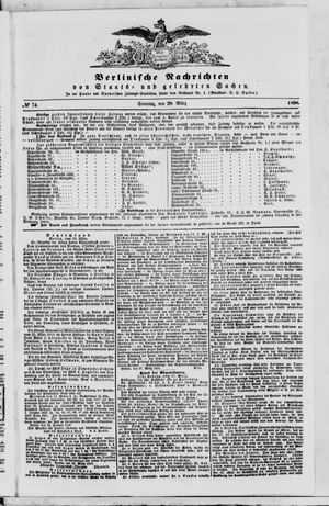 Berlinische Nachrichten von Staats- und gelehrten Sachen vom 28.03.1858
