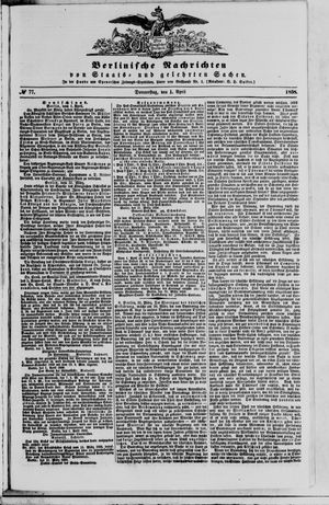 Berlinische Nachrichten von Staats- und gelehrten Sachen vom 01.04.1858