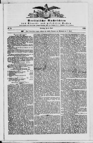 Berlinische Nachrichten von Staats- und gelehrten Sachen on Apr 4, 1858