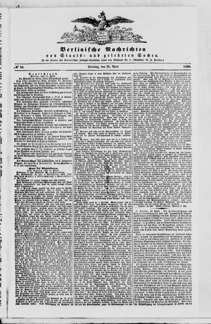 Berlinische Nachrichten von Staats- und gelehrten Sachen vom 11.04.1858